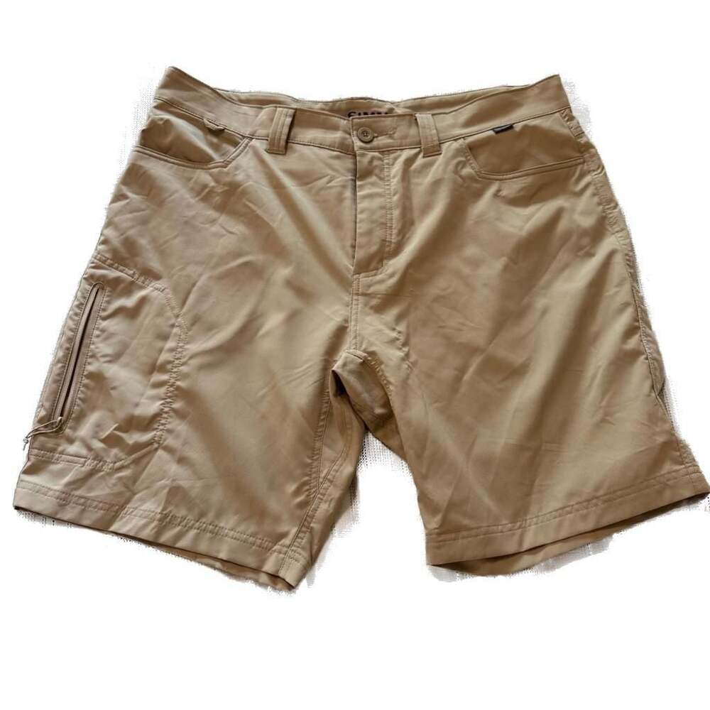 Simms Men's Khaki Technical Fishing Shorts Size 38